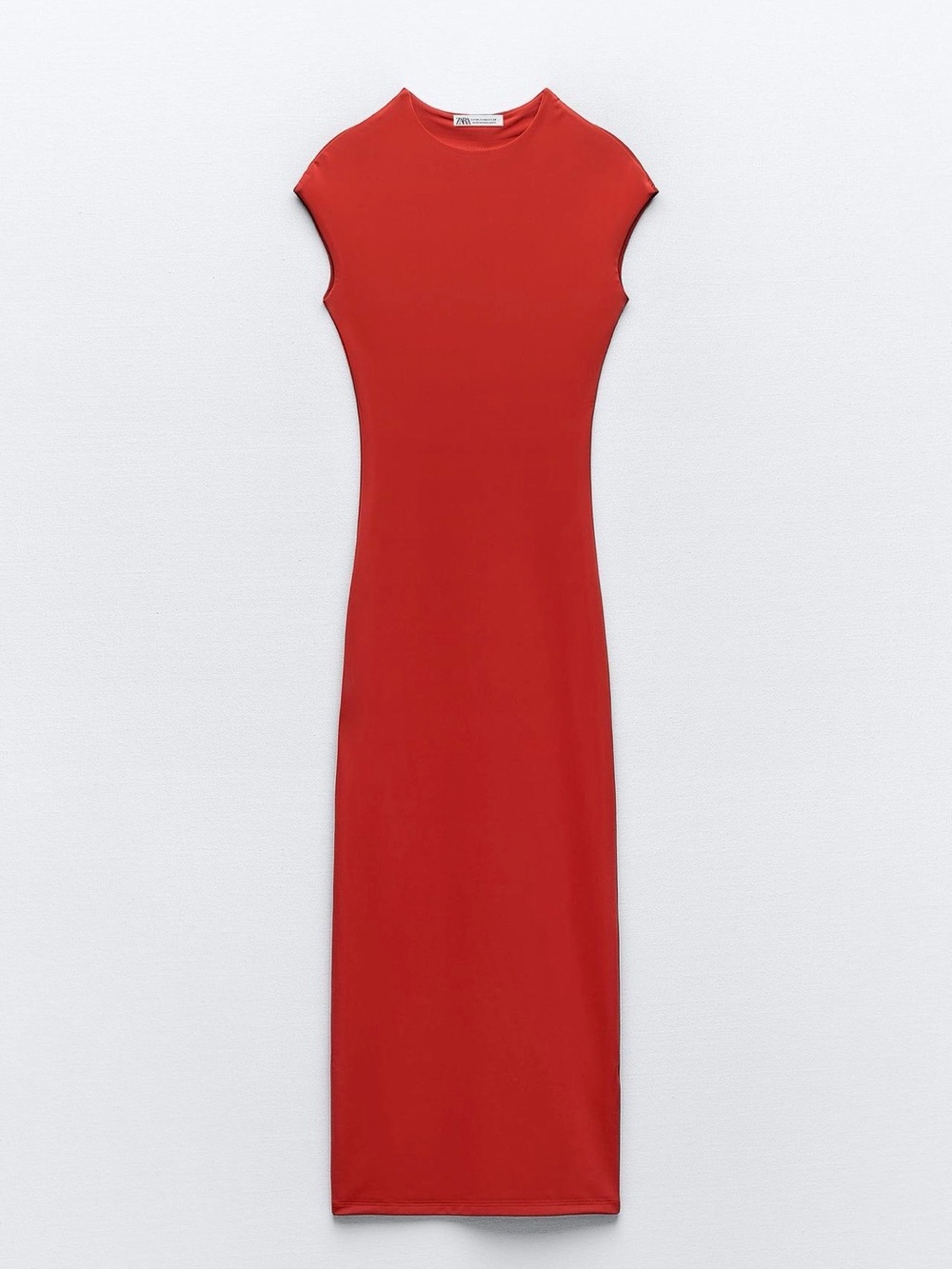 Zara Red Cap-Sleeve Midi Dress - Unbranded